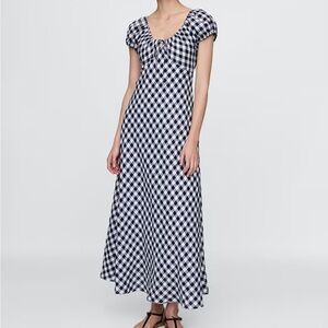Gap x DOEN Linen Gingham Midi Dress